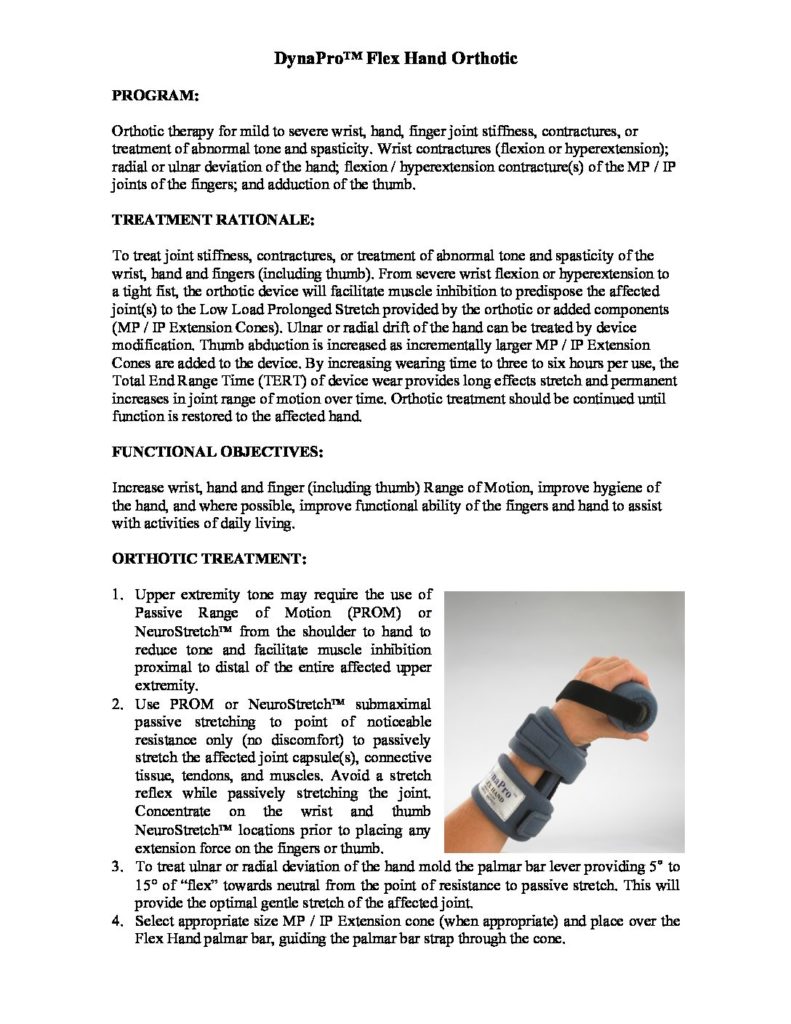 DYNAPRO FLEX HAND INSTRUCTIONS